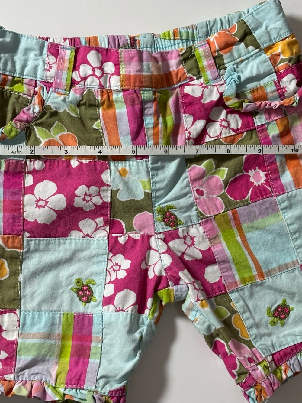 Gymboree Vintage Floral Reef Patchwork Ruffled Shorts Nostalgic 2T Y2K Coquettte - Picture 8 of 9